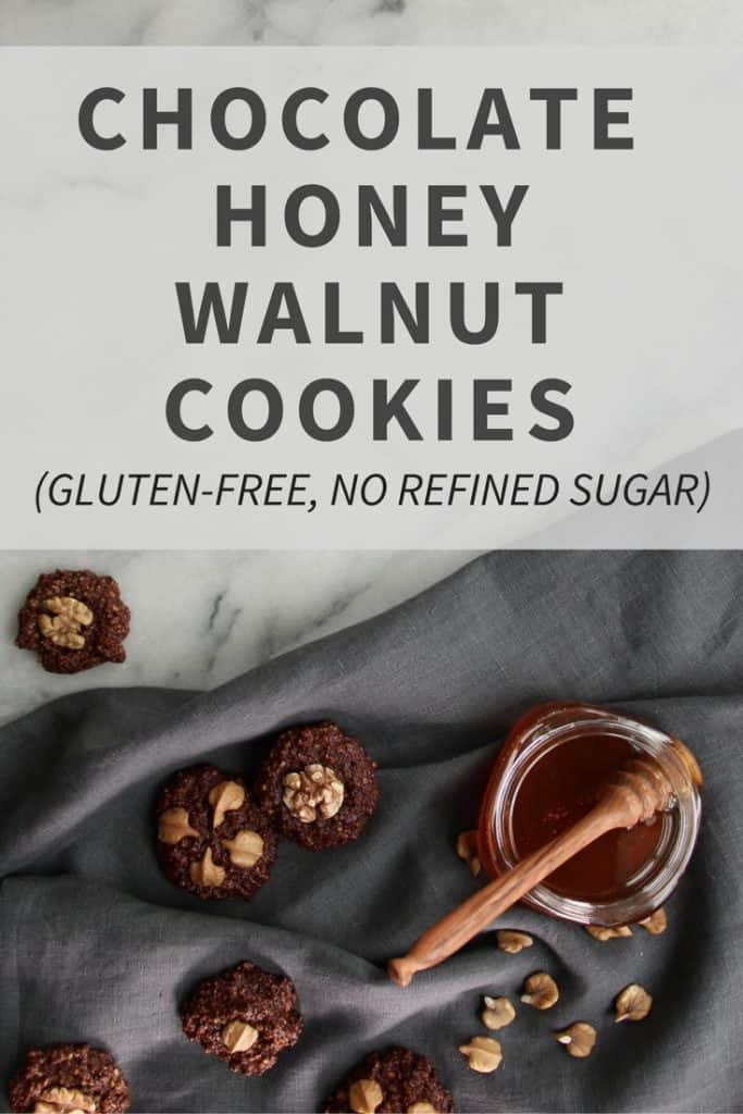 Chocolate walnut honey cookies