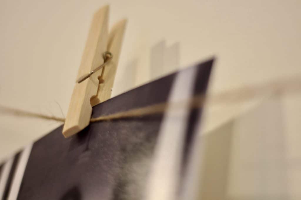 Clothespins for a photo string wall display
