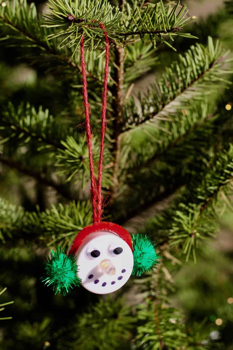 Kids Craft Preschool Snowman Ornament Activity