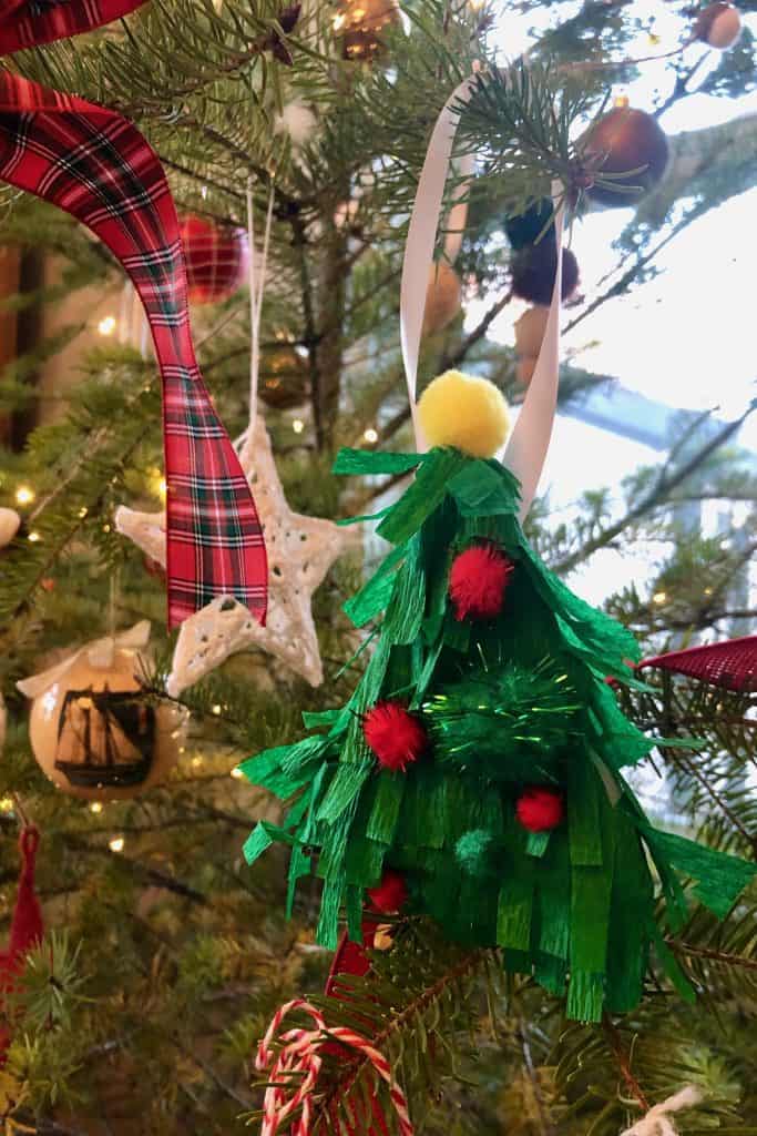 Kids diy preschool piñata christmas tree ornament