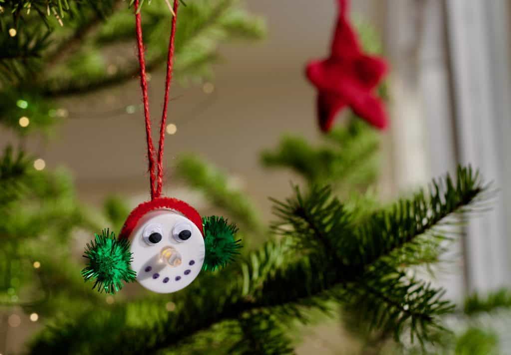 Silly snowman kids tree ornament