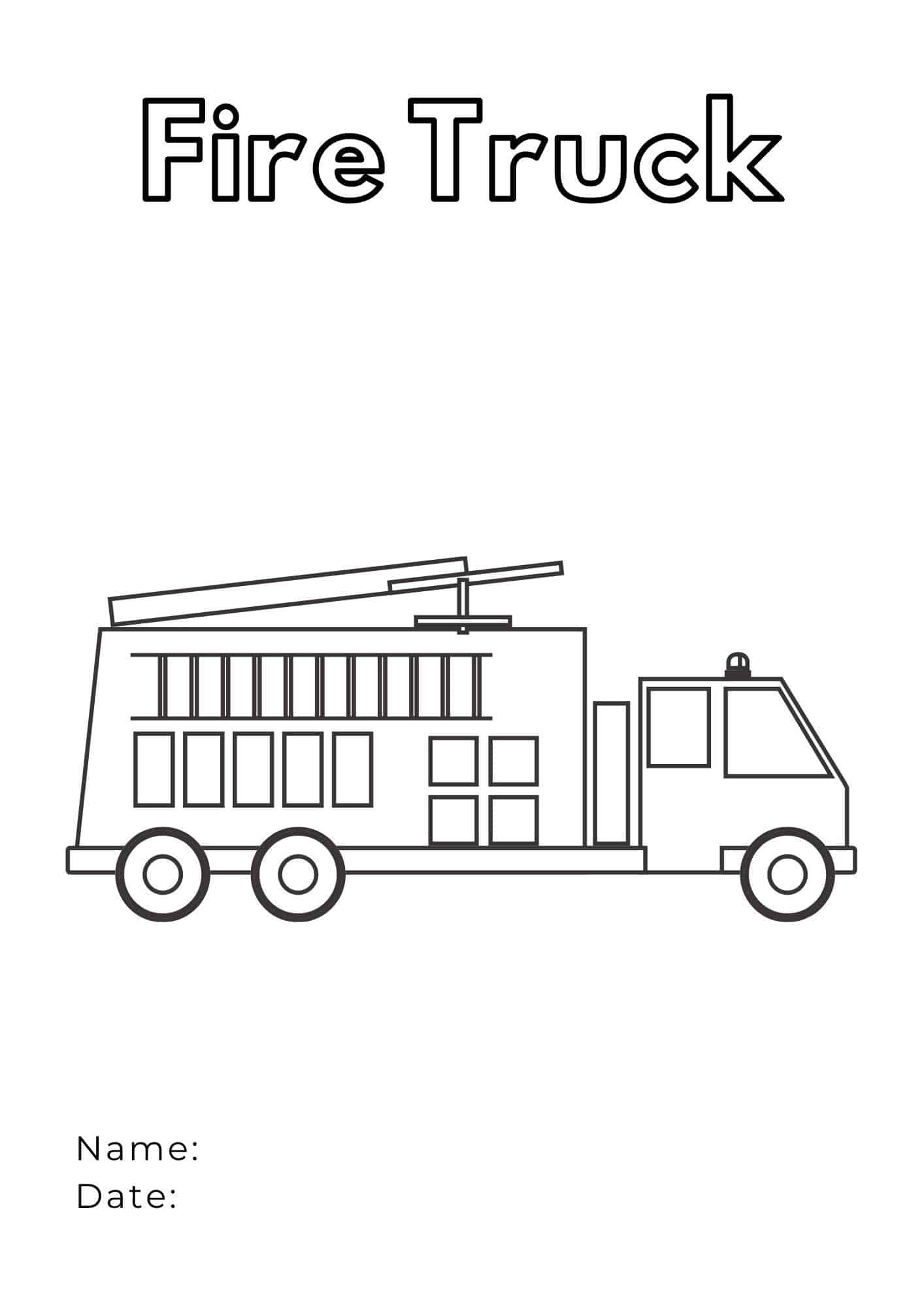 Fire truck coloring page