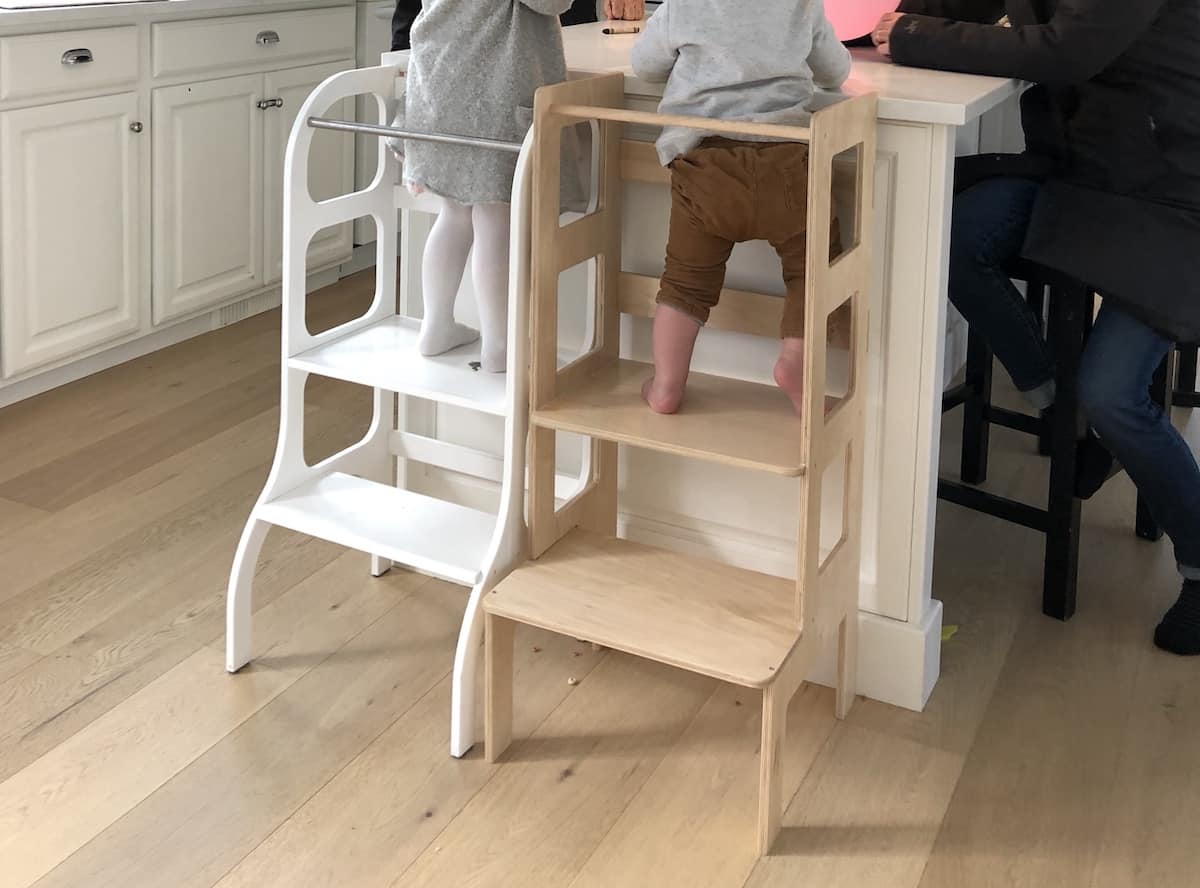 Universal clarity wisdom Learning tower guide: Montessori kitchen helper stools - Mama's Must Haves