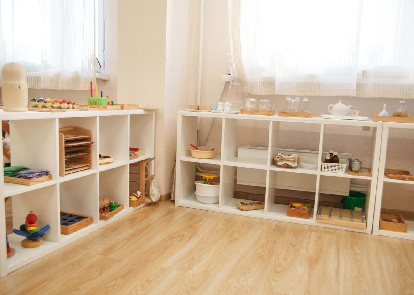montessori toy storage shelves