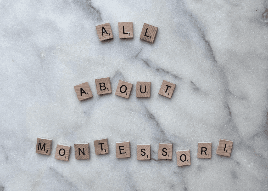 All about montessori spelled in letters