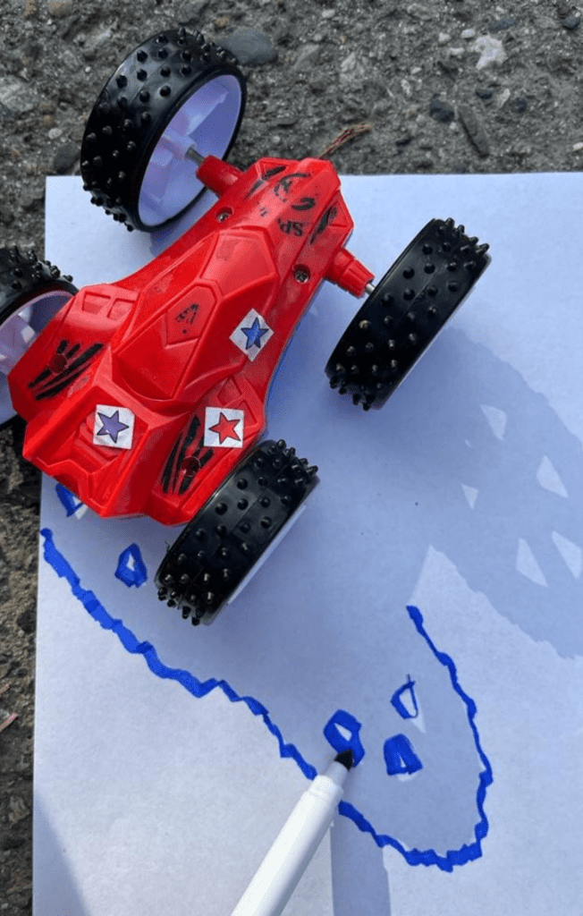Tracing the shadow of a toy car