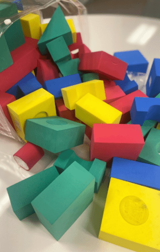 multi colored foam blocks for kindergarten sorting activities