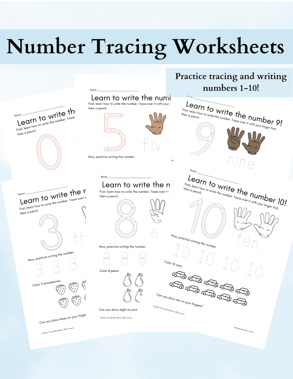 Number tracing worksheets 📝 🔢 Make learning fun and easy for your ...