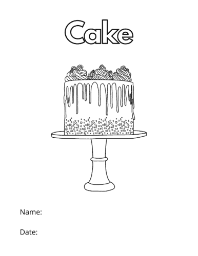 Cake coloring pages