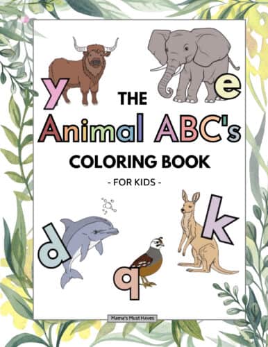 Animal abcs coloring book for kids