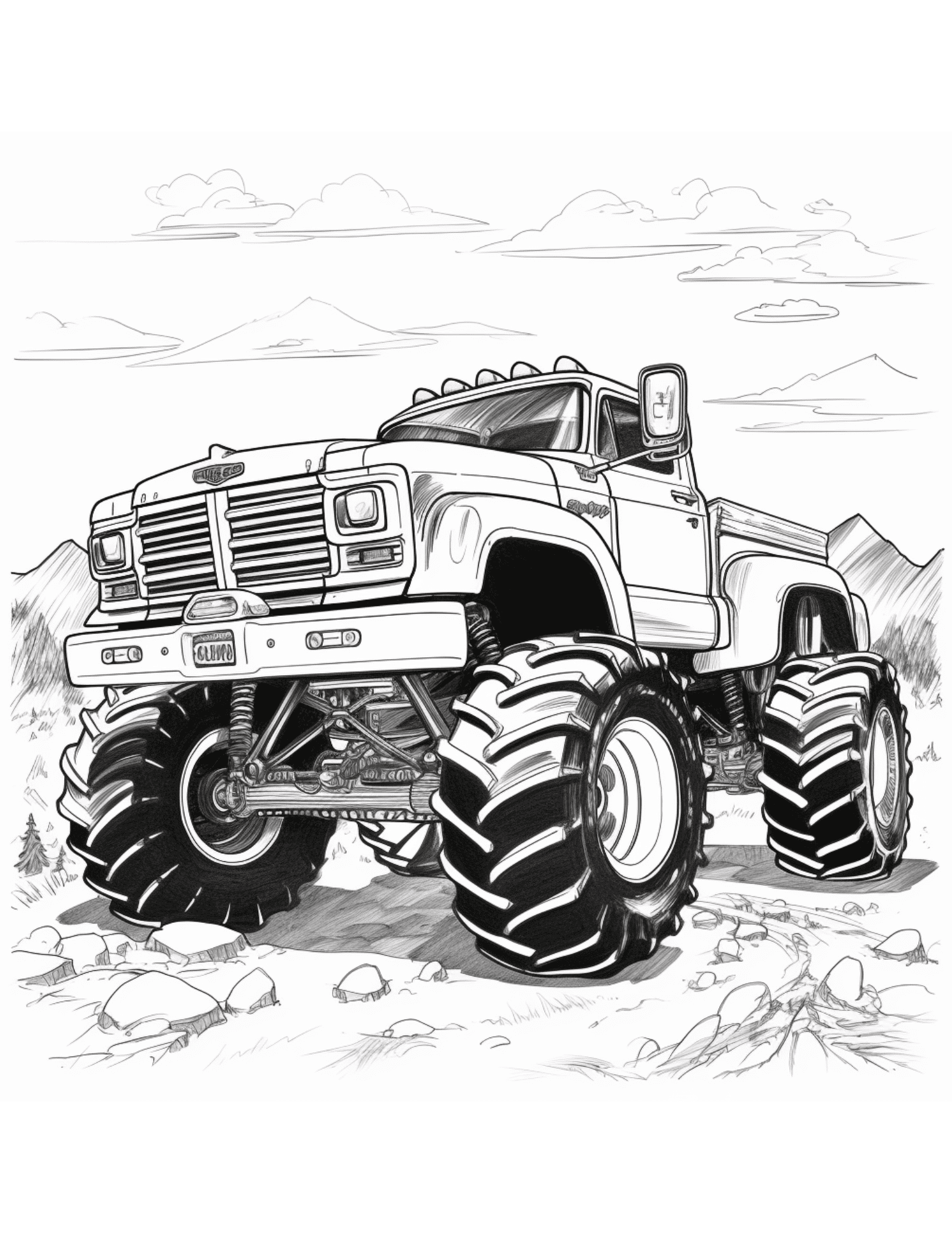 Monster truck coloring book - mamasmusthaves