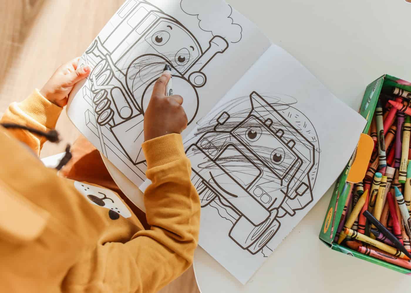 Toddler transportation coloring book pages