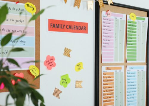 household organization family calendar